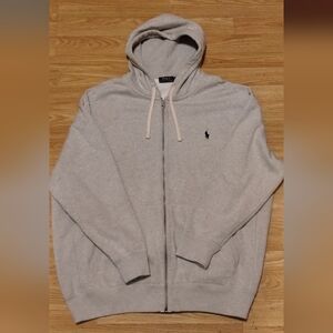 POLO Ralph-Lauren Zip Classic Hoodie Heathered Gray Small-Pony Men's 2XB.